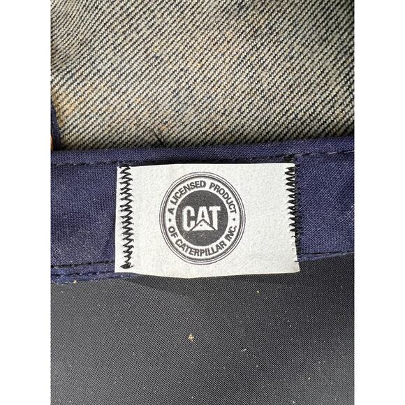 Vintage CAT Diesel Power Denim Snapback Trucker Hat Patch Louisville MFG USA